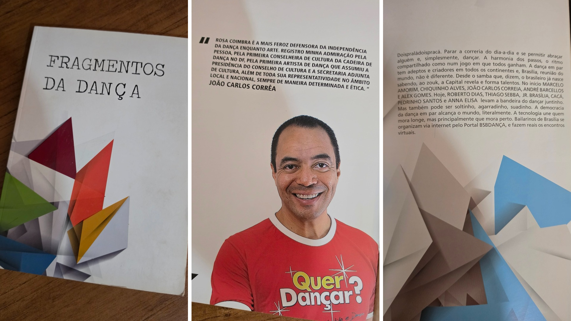 Montagem documental relacionada à exposição e ao livro Fragmentos da Dança